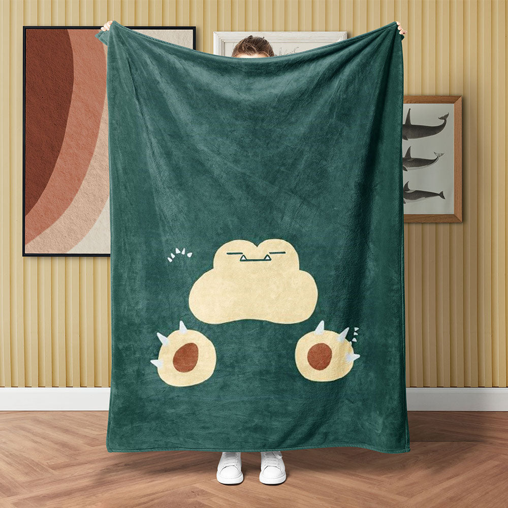 USA MADE Personalized Snorlax Blanket Manga Cartoon Gift – Anime PK Gift For Kids – Baby Blanket