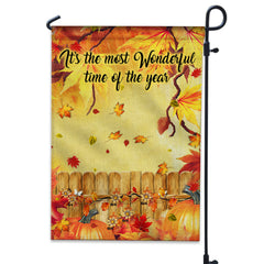 Personalized Autumn Cat Flag, Wonderful Time Of The Year, Gift For Cat Lovers