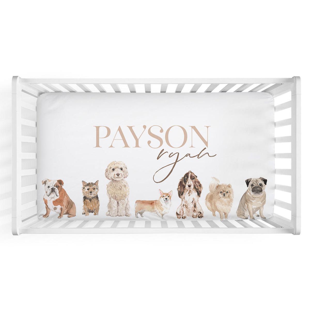 Puppy Love Personalized Crib Sheet