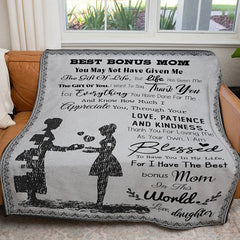 To My Bonus Mom Blanket, Mother blanket, Step Mom Blanket, Mom blanket, Mother's day gift for Mom